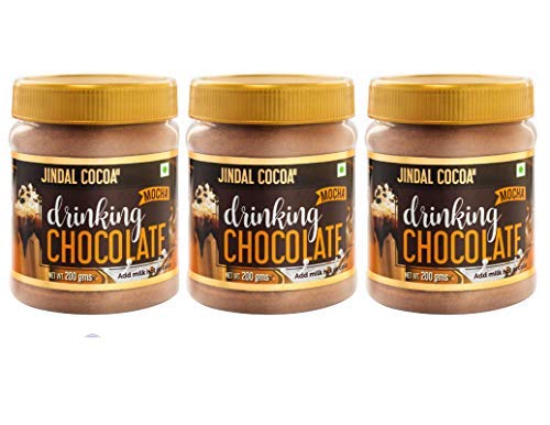 JINDAL COCOA Drinking Chocolate Mocha Flavored Powder 200 Gm | Pack Of 3 | Hot and Cold Chocolate Drink | 100% Vegetarian | No Artificial Colors | No Artificial Preservatives (B085ZM4763) Amazon Price History, Amazon Price Tracker