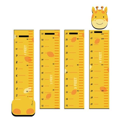 The Funny Mind Wooden Height Measuring Scale for Kids | Height Measurements Chart | Wall Hanging Growth Chart for Kids & Teenagers Room or School Decor 152 Centimetre or 5 Feet - Orange - Image 3 thumbnail