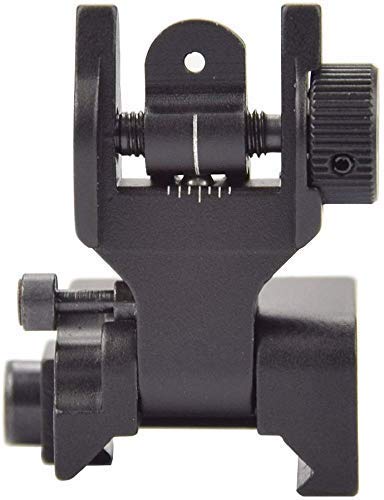 Gocheer Tactical Flip Iron Sight es Compatible con los rieles Picatinny y Weaver, Conjunto de Soporte de mira Delantero y Trasero Negro