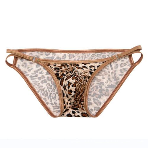 Men Sexy Leopard Briefs Low Waist Bikini Underpants Printed Underwear Bulge Pouch Panties4