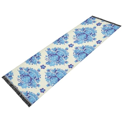Flowers Clusters Elegant Beige Runner Rug for Hallways Kitchen Rugs Washable Rug for Entryway Laundry Hardwood Floor