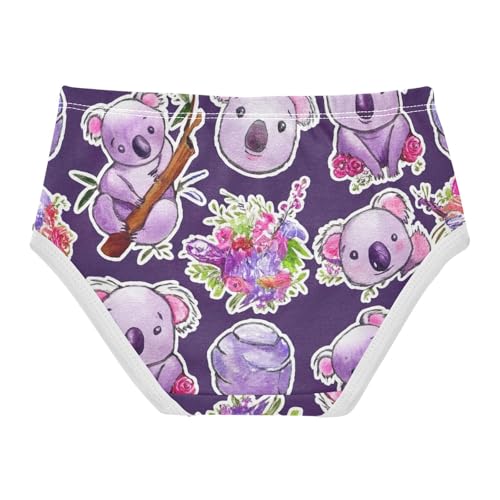Cotton Toddler Girls Underwear Cute Koala Purple Girl Panties Cute Personalized Kids Undies Briefs 2t2
