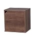 IRIS USA, CQB-35D, Modular Wood Storage Cube Box with Door, Dark Brown, 1 Pack