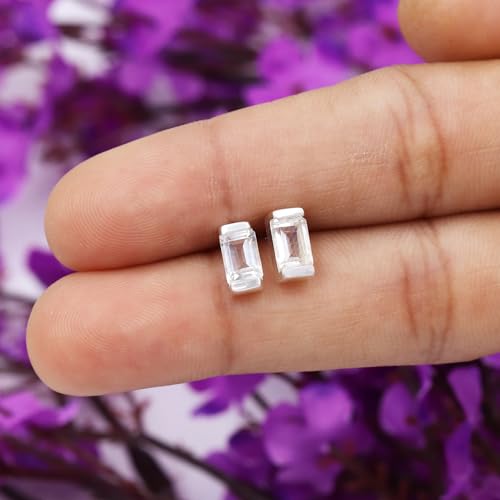 Boucles d'oreilles 925 argent cristal blanc solitaire - 7