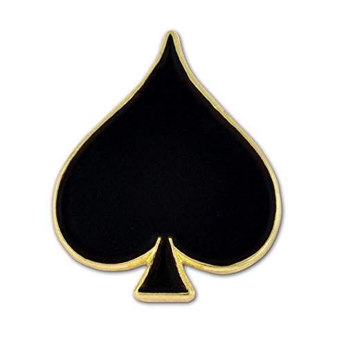 PinMart Black Spade Playing Card Suit Enamel Lapel Pin