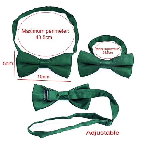 JZK Dunkelgrün fliege und hosenträger set kinder unter 135 cm, Y-Form 3 Clip Verstellbare Hosenträger mit Fliege für kleine Jungen und Mädchen Für Hochzeit Party und Kostüm