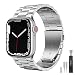 Produktbild owlhold Metall Armband Kompatibel mit Apple Watch 42mm 44mm 45mm 46mm 49mm, Premium Edelstahl Ersatz Uhrenarmband für Apple Watch Serie Ultra 10/9/8/7/6/5/4/3/2/1/SE/SE2 für Männer und Frauen(Silber)