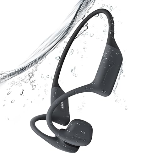 Hostena Full-Coverage Liquid Silicone Swimming Headphones, IP68 Waterproof Underwater Headphones, Bluetooth 6.0&MP3 with 32GB Memory Card, Soft/Skin-Comfortable Open Ear Bone Conduction Swim Earbuds
