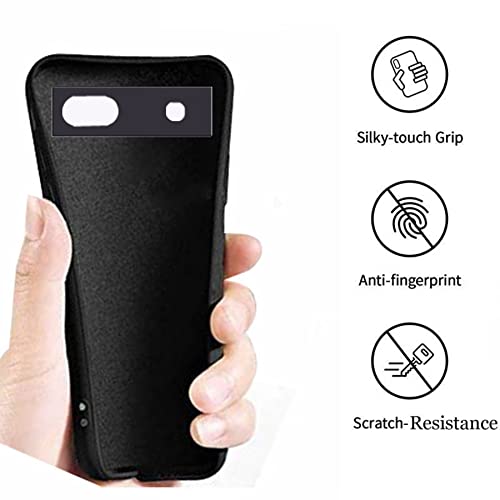 Image of A rtistque Liquid TPU Silicone Matte Shockproof Flexible with Camera Protection Soft Back Cover Case for Google Pixel 6A - Black