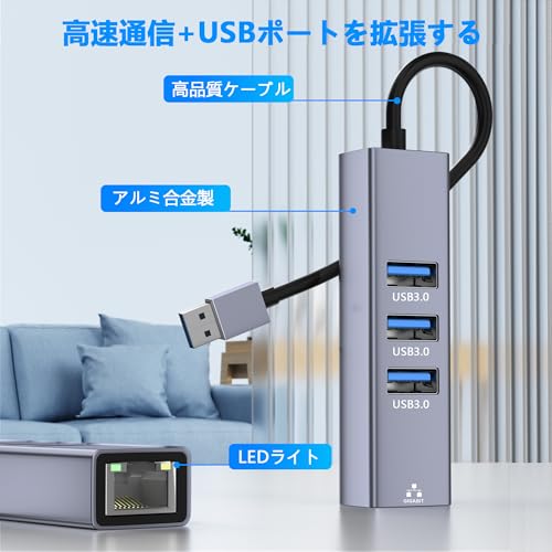 Aibilangose USB LAN変換アダプター USB-A LAN HUB-01 の商品画像 5
