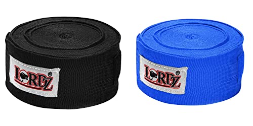 Image of Lordz Cotton /Nylon Boxing Hand Wraps (Set of 2) Combo Semi Elastic Hand & Wrist Support for Kickboxing Training Gym Workout (Size: 129 Inch)