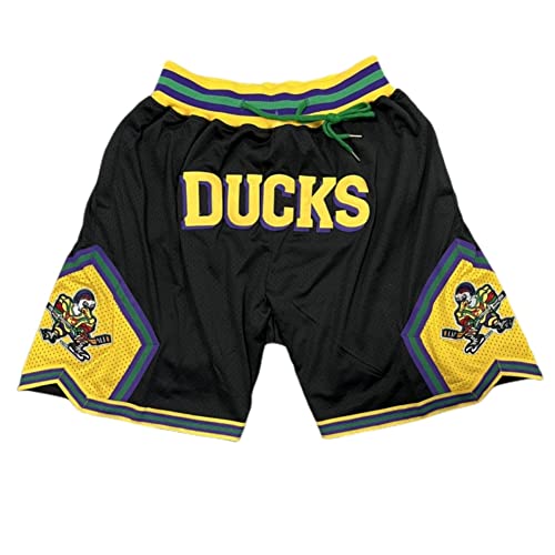 D-5 Men Basketball Shorts Mighty Ducks Sport Shorts Green/Black