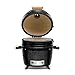 Kamado BONO BBQ Minimo - Keramikgrill Kamado mit 8 Extras - Ø 40cm BBQ Grill mit Zubehör - Schwarzes Smoker Grill, Balkongrill auch auf der Terrasse oder im Garten