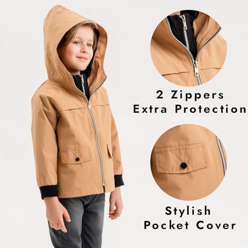 Boys Rain Jacket, Waterproof Fabric Kids Rain Jacket3