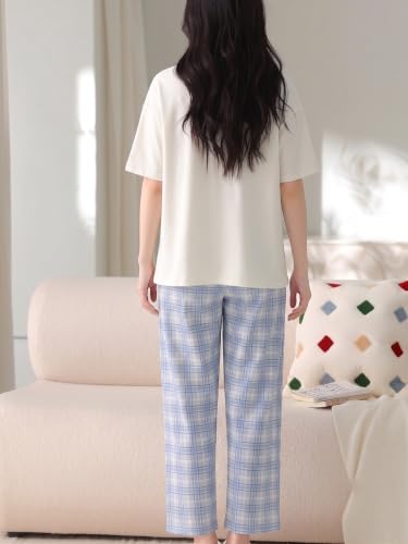 Image of Louis Luxe Womens Korean Night Dress|| Full Pyjama Set || Korean Nightsuit || Women Nightwear ||Round Neck Full Sleeve Nightsuit || Loungewear || Everyday Nightdress (ND-15)