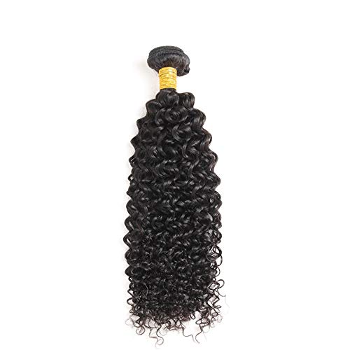 Czrleaty One Bundle 8A Brazilian Kinkys Curly Virgin Hair 100% Human Hair Brazilian Jerry Curly Weave Bundles Natural Color (18 inch)