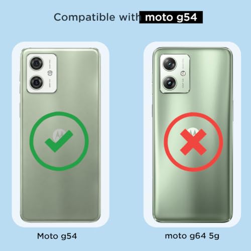 Image of Outlouders Back Cover for Motorola Moto G54 5G / G64 5G Clear Transparent PC + TPU Bumper Case with Raised Edges for Shockproof Protection (Transparent)