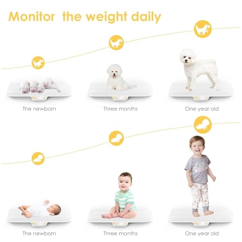 Image of Digital Pet Scale, Baby Scale, Precision0.08oz, Max 30kg /66lbs, Auto-Hold, Integrated Design Without Disassembly, Suitable for Cats, Small Breed Dogs, Infants, and Young Children