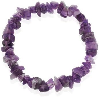 Silver IceGenuine Amethyst Chip Stone Bracelet