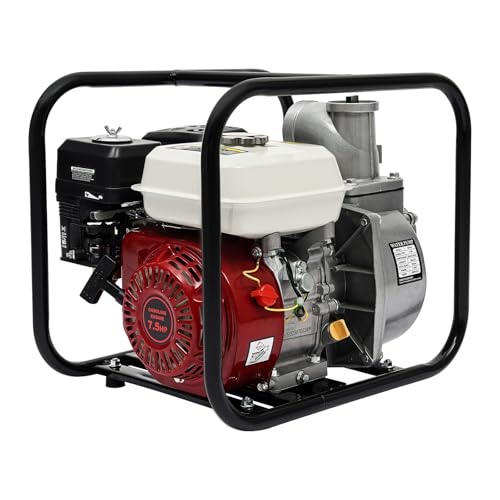 4 Stroke Gasoline Engine Water Pump 7.5HP 210cc, Gasoline Powered Water Transfer Pump High Pressure Irrigation Water Pump for Irrigation Pool (3in, 7.5HP)