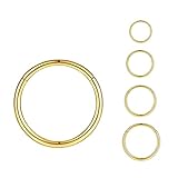 4Pcs 18G Surgical Stainless Steel Gold Nose Ring Hinged Hoop Nose Ring Clicker Septum Cartilage Helix Daith Tragus Hoop Earrings Hypoallergenic Body Piercing Hoop for Women Girls Men(18G Gold)