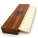 GrooveWasher's The Goat Record Cleaning Brush | Anti-Static Natural Goat Hair Brush & Walnut Handle | Use Wet to Apply Record Cleaner Fluid, Dry to Remove Dust | Pair with Record Cleaning Kits