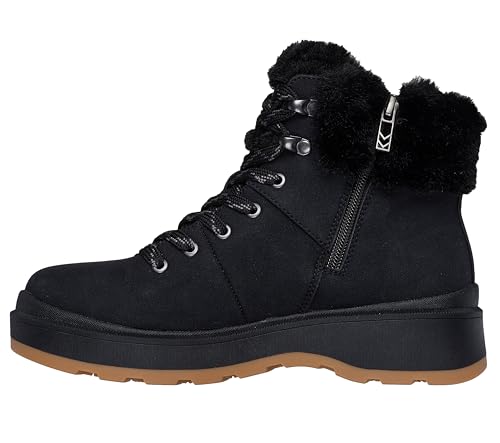 Skechers Women's PARK CITY - Waterproof Boot waterproof fashion hiker, Black/Black, 5 M