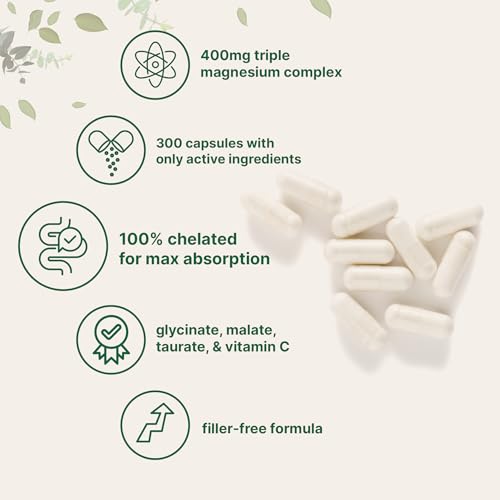 Micro Ingredients Pure Magnesium Complex 300ct (Chelated Glycinate/Malate/Taurate, 400mg) — view 3