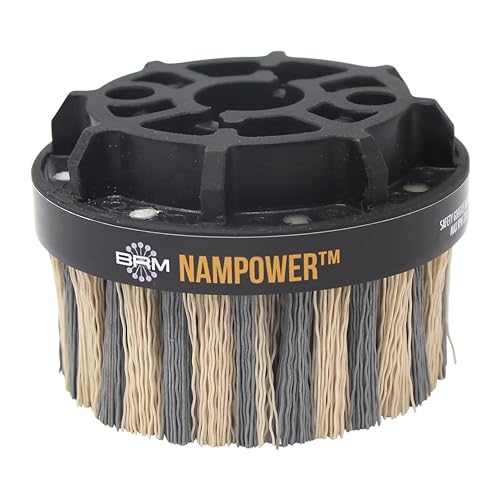 Image of Brush Research ADD10038320 Nampower Dot Type Abrasive Disc Brush, Combination Silicon Carbide /Ceramic Filament, 100mm Diameter, 38mm Bristle Length (Pack of 1)