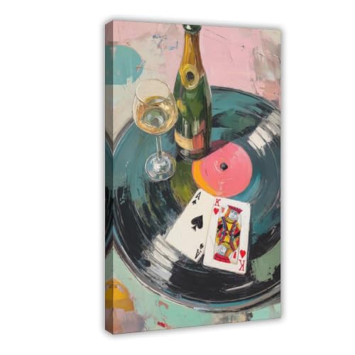 Poster sur toile champagne de qualité supérieure décoration murale 61x91
