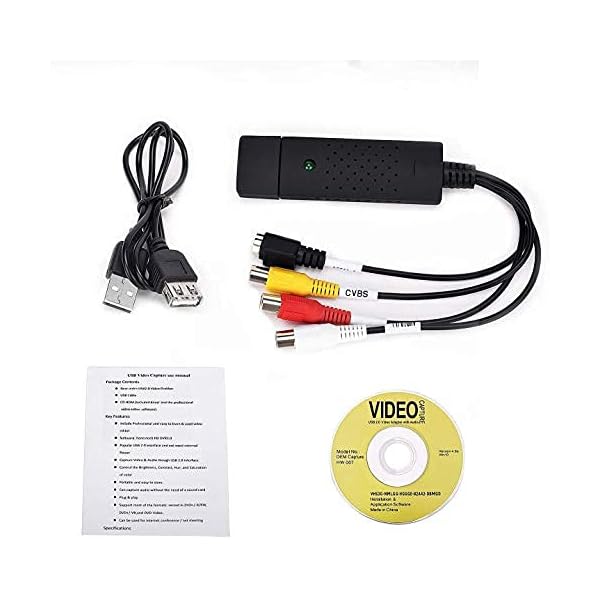 TCNEWCL Video Grabber, USB Audio Video Konverter, Digitalisieren und Bearbeiten von Videos, Hi8 VCR VHS auf DVD… – Bild 7