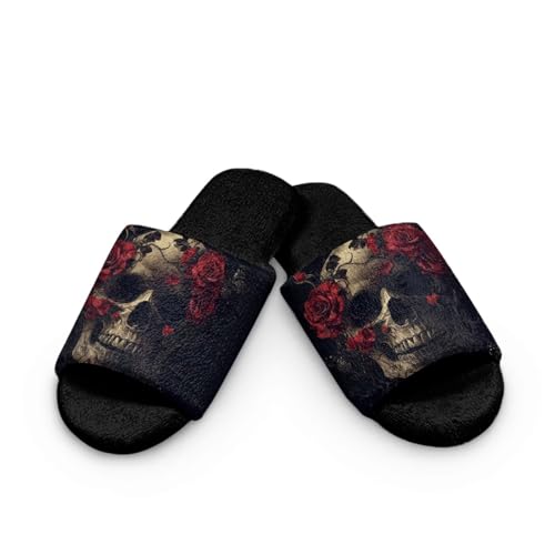 Forchrinse House Slippers for Women Men Flannel Open Toe Slippers Lightweight Reusable Guest Slipper2