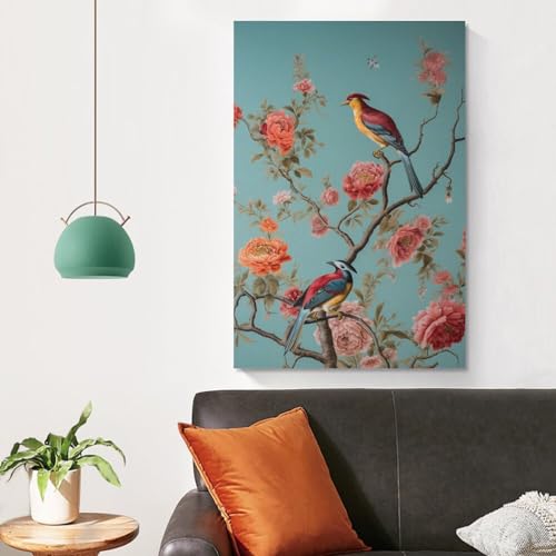 Toile murale oiseaux rustiques AEMYSKA pour transformer un mur vide