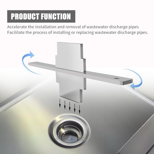 Waste Drain Tool for 3 Tier Sink in Commercial Kitchens（Stainless Steel) by XQK - Used condition - Image 5