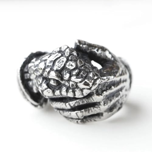 Bague gothique en os et serpent anneau unisexe ultra résistant