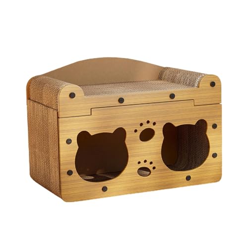 Zynphancer キャットハウス スクラッチャー 二重層設計 段ボール製 猫用ベッド 家具保護 ラウンジ おもちゃ for 猫 との互換性あり