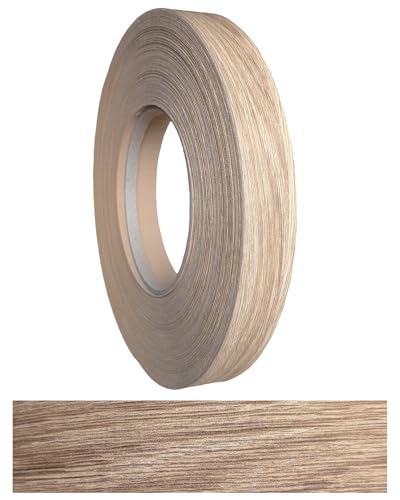 Gedotec Cinta para bordes de 21 mm, rollo de 100 m, roble americano, con adhesivo termofusible integrado, cinta de bordes para muebles, listones de melamina, chapa de madera, cinta para bordes de