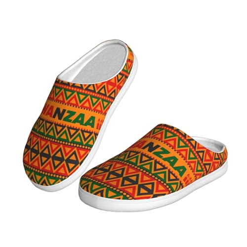 Happy Kwanzaa African Heritage Holiday Adult Cotton Slippers For Women Men2