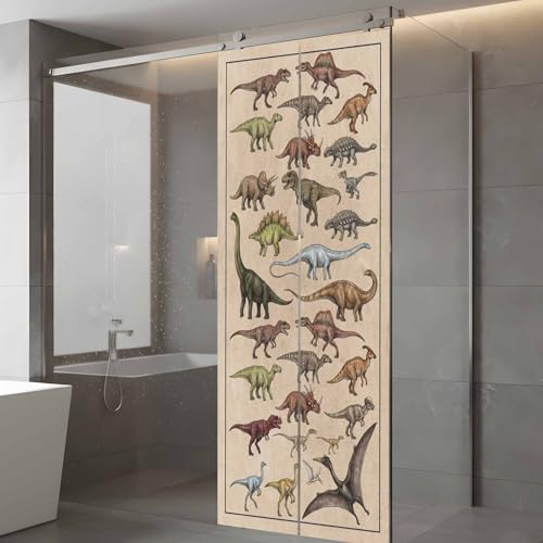 Película para privacidad en ventanas dinosaurios retro 29.5x78.7 pulg miniatura 3