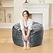ILPEOD 3 Feet Bean Bag Chair - BeanBag Chairs for Adults, Living Room Furniture Sofa with Soft Micro Fiber Cover, Round Fluffy Couch for Bedroom College Dorm - Grey