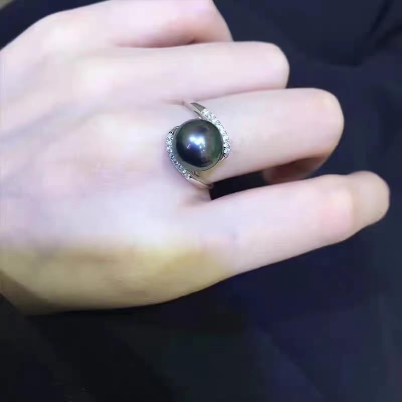 Gifts for Wife Anniversary tahitian black Pearl rings for Women- Gifts for Mom Girlfriend Her - Birthday Christmas day gifts Mothers Day gifts Valentine's Day gifts for her Jewelry Gifts2