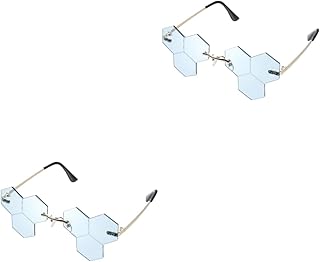 2 Pares De Óculos De Sol Femininos Óculos De Sol Fofos Óculos De Sol Sem Aro Óculos De Discoteca Óculos Engraçados Sem Moldura Óculos De Sol Retrô Sem Aro Óculos De Sol