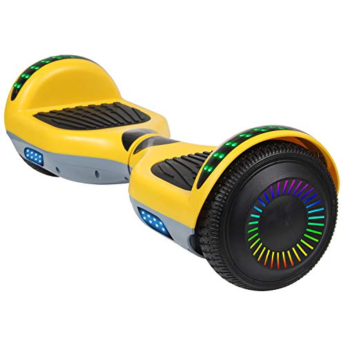 SISIGAD Hoverboard 6.5” Self Balancing Scooter with Colorful LED Wheels Lights Two-Wheels self