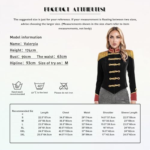 Giacca Da Circolo Ringmaster Donna – Blazer Con Bordi Oro E Maniche Lunghe, Perfetta Per Cosplay, Halloween E Spettacoli Teatrali