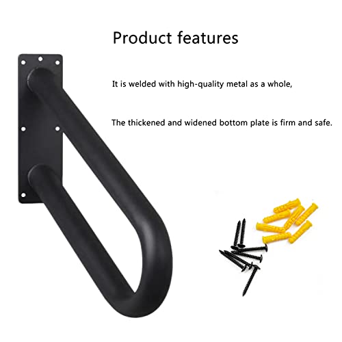 Vanroug 2Pcs Handrail For 1-2 Step Stairs, Wall Mount Handrails For Outdoor Steps, Stair Rail With Black Powder Coat Finished, Suitable For Garden，Yard And Garage #TOP2