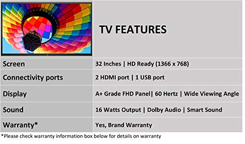 Image of TCL 79.96 cm (32 Inches) HD Ready LED TV 32D3000 (Black)