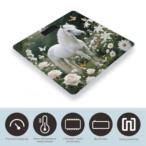Báscula digital de baño con pantalla LCD y base antideslizante miniatura 3