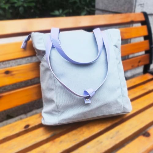 Bolso Tote bordado 13.7" de lona para mujer miniatura 4