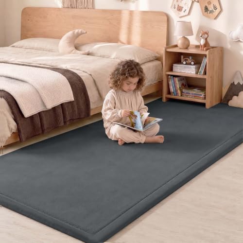 1.3" Thick Baby Play Mat for Floor,28x72 Area Rugs,Non-Slip,Dark Grey