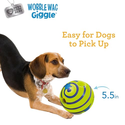 Wobble Wag Giggle Ball | Rolling Enrichment Toy for Fun Playtime, Interactive Play for Indoor or Outdoor, Keeps Dogs & Puppies Large, Medium or Small Busy & Moving, As Seen on TV | Pack of 1